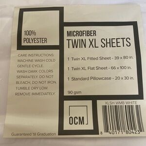 OCM White Microfiber Twin XL Sheet Set